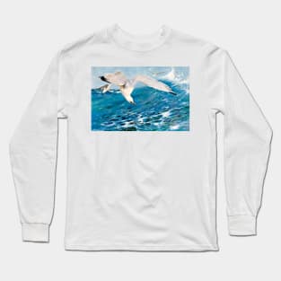 Seagull flying over the ocean. Long Sleeve T-Shirt